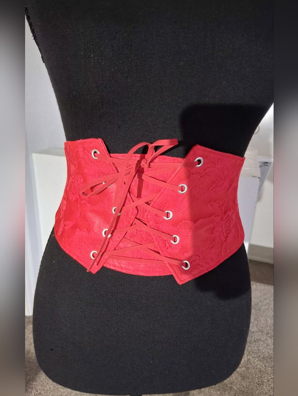 NWOT-Red Lace Corset Waist Belt - Women Accessories